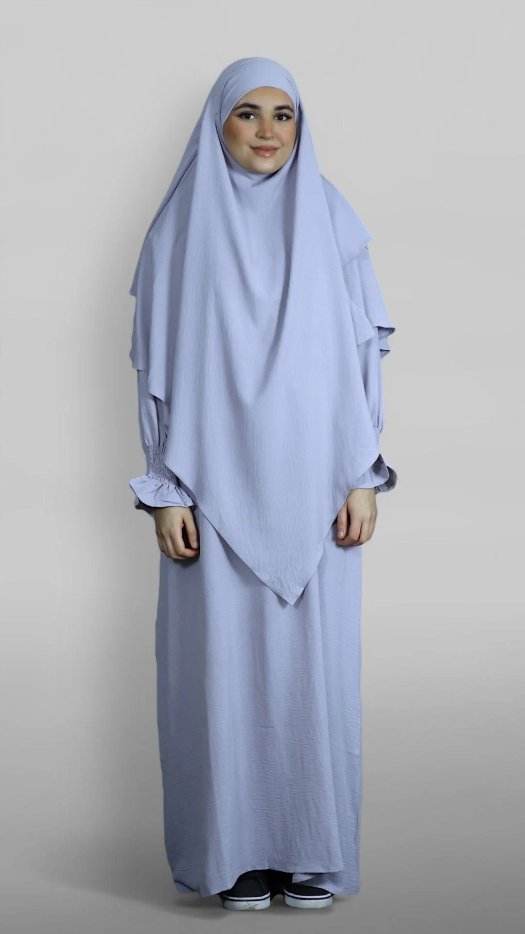 Crinkle Khimar-Sæt (Dusty Lavender)