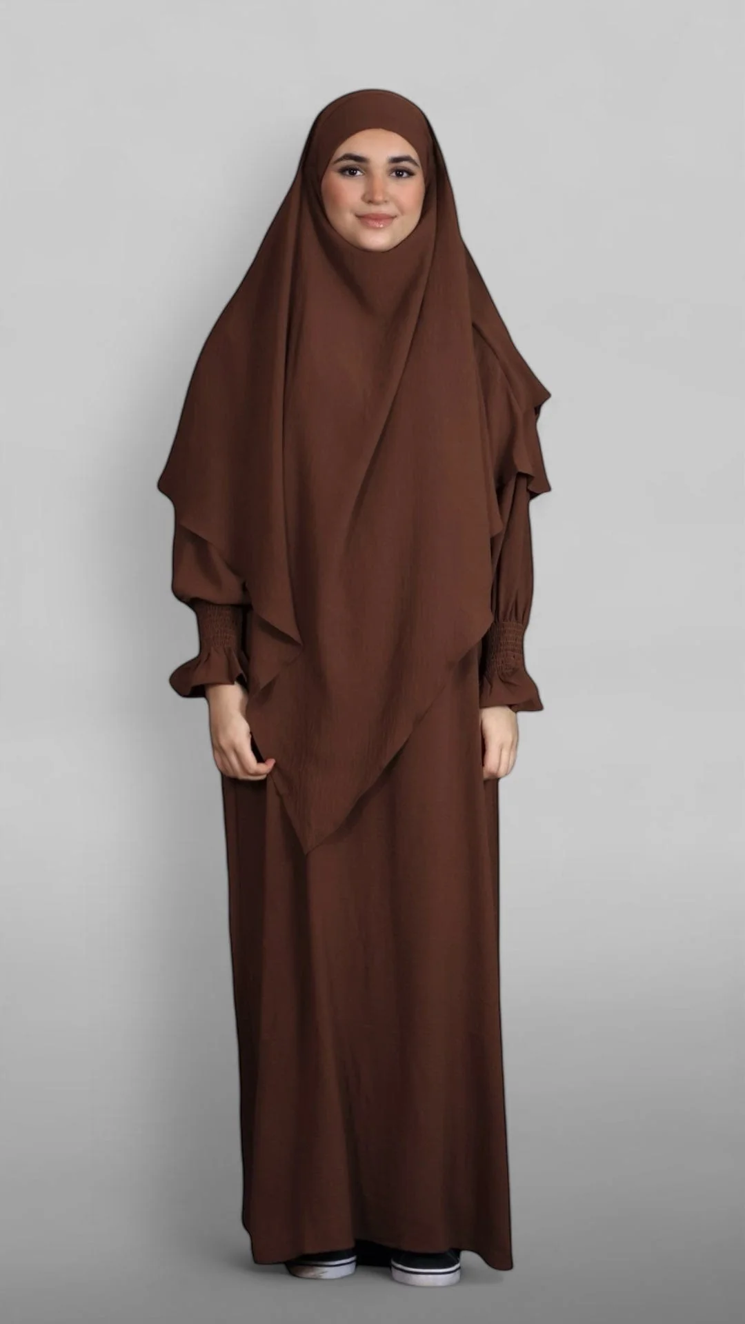 Crinkle Khimar-Sæt (Sienna)