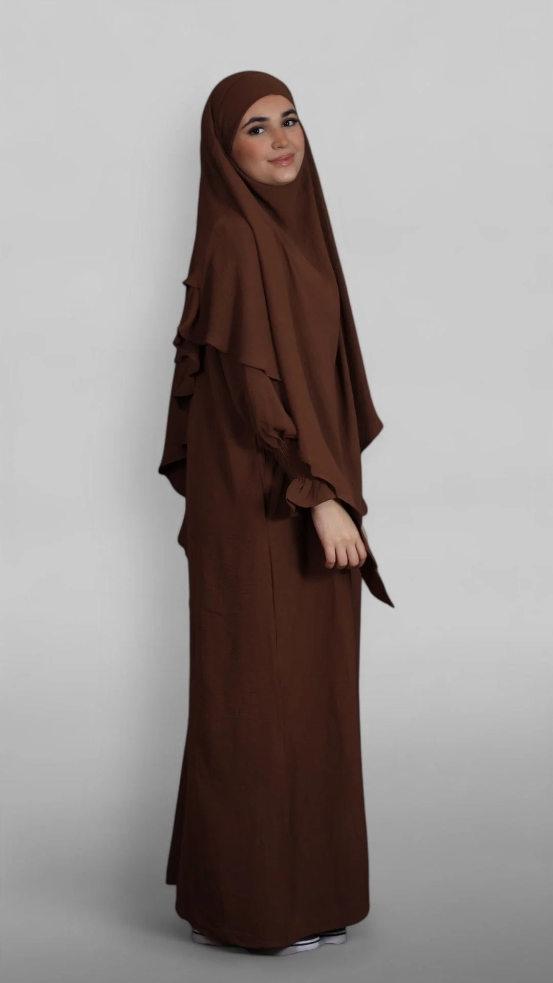 Crinkle Khimar-Sæt (Sienna) - Image 2