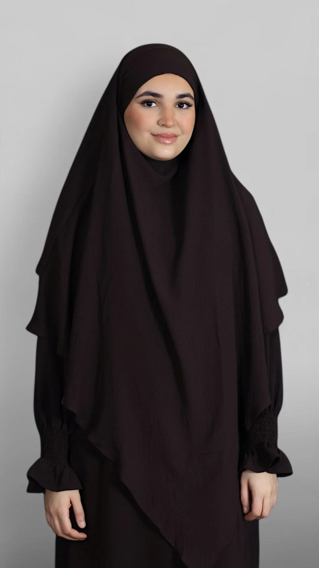 Crinkle Tie-back Khimar 2-lag (Coffee)