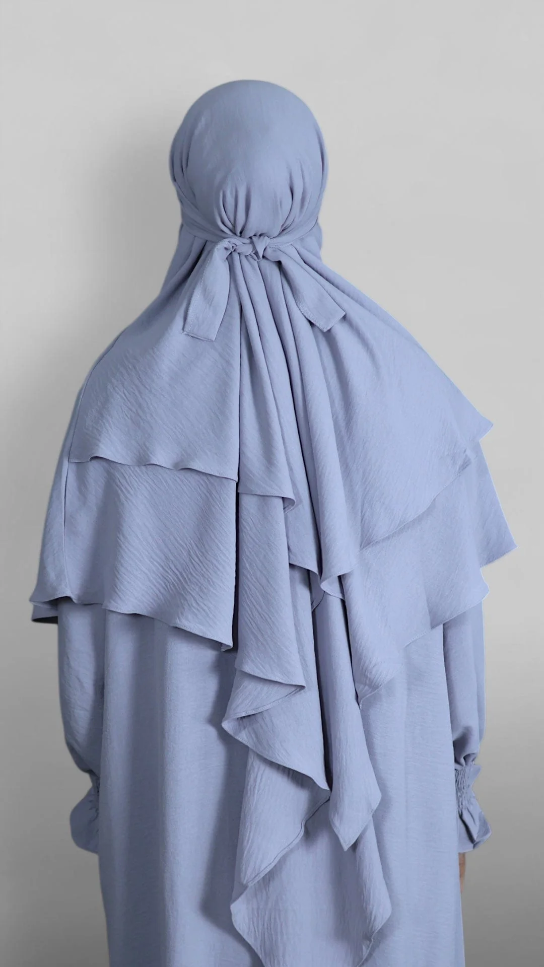Crinkle Tie-back Khimar 2-lag (Dusty Lavender) - Image 6
