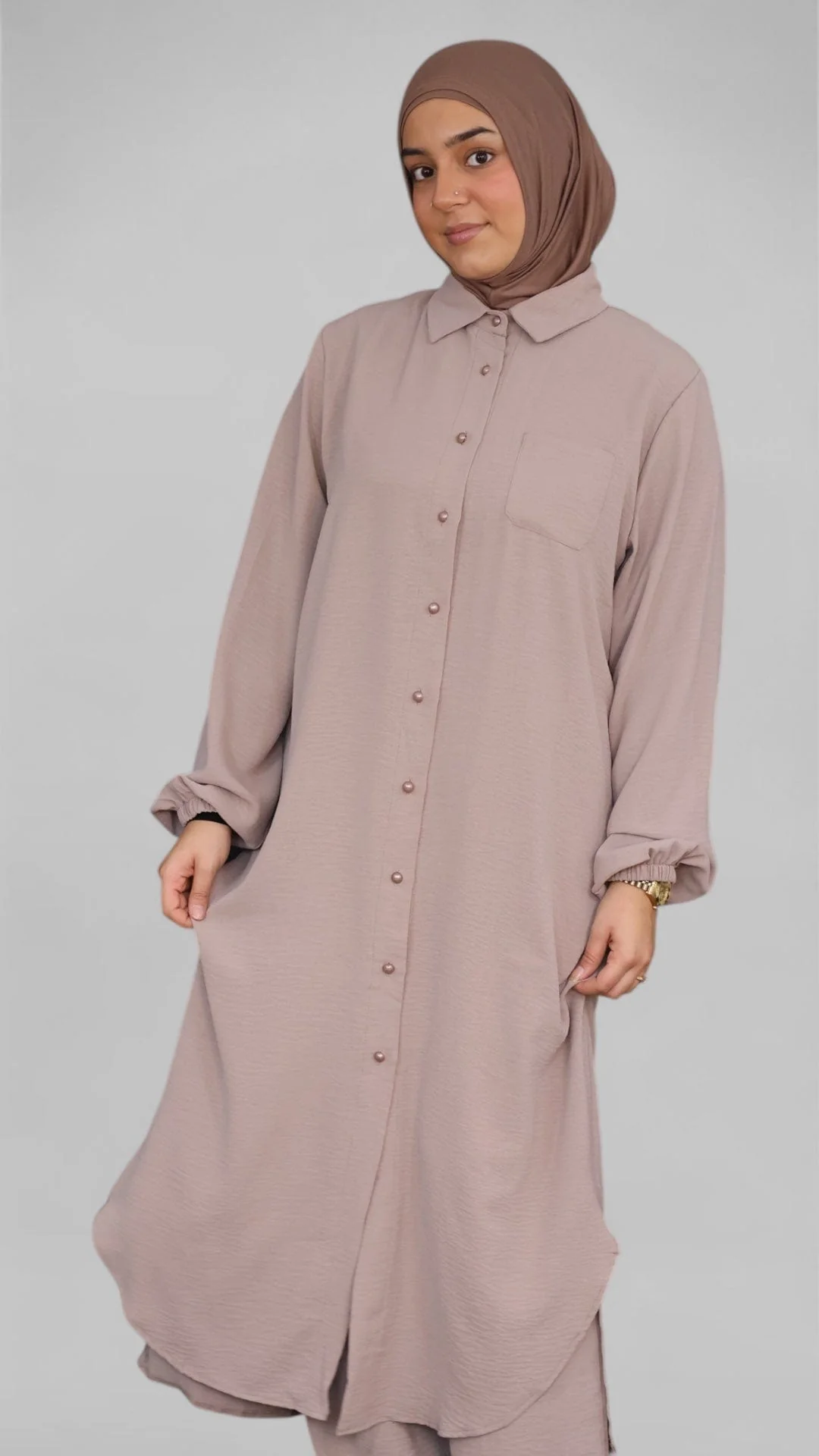 Hidayah Crinkle Skjorte (Latte) - Image 2