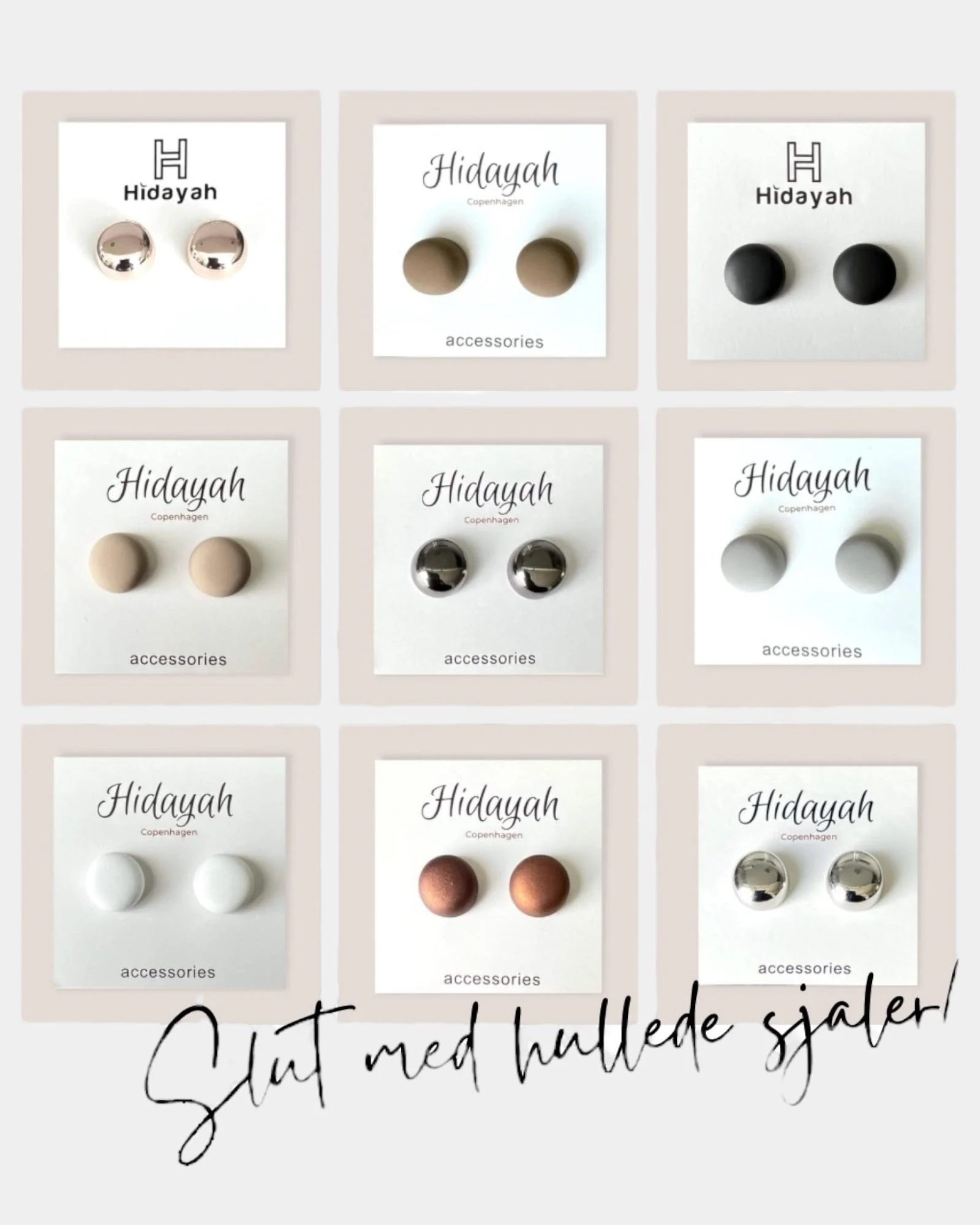 Hijab-magneter 2sæt “Stærke” (Silver) - Image 3