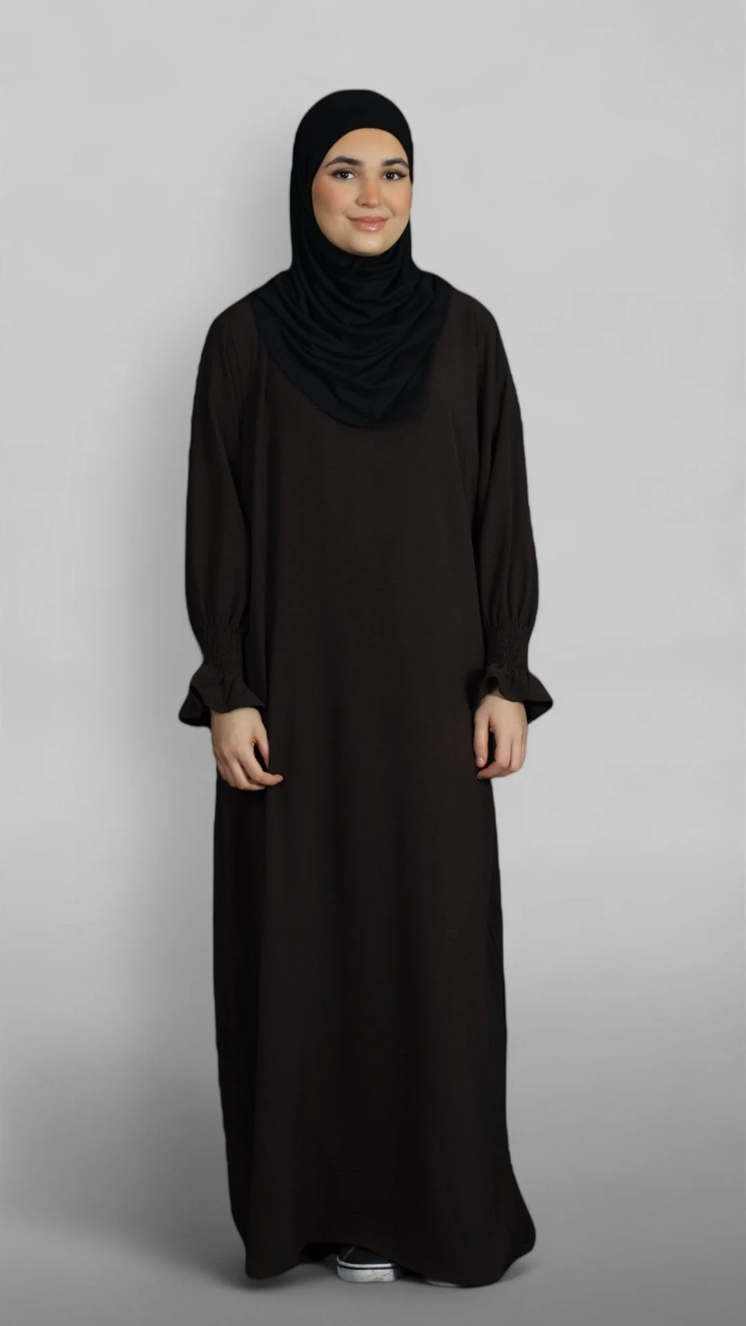 Nora Crinkle Abaya (Coffee)