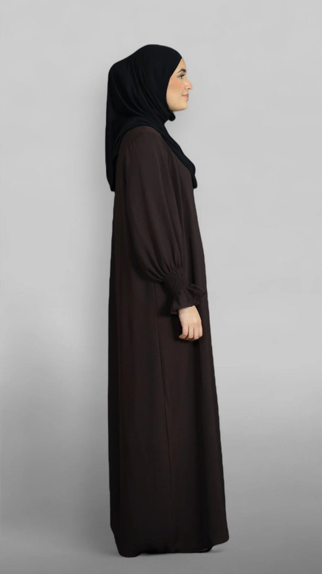 Nora Crinkle Abaya (Coffee) - Image 3