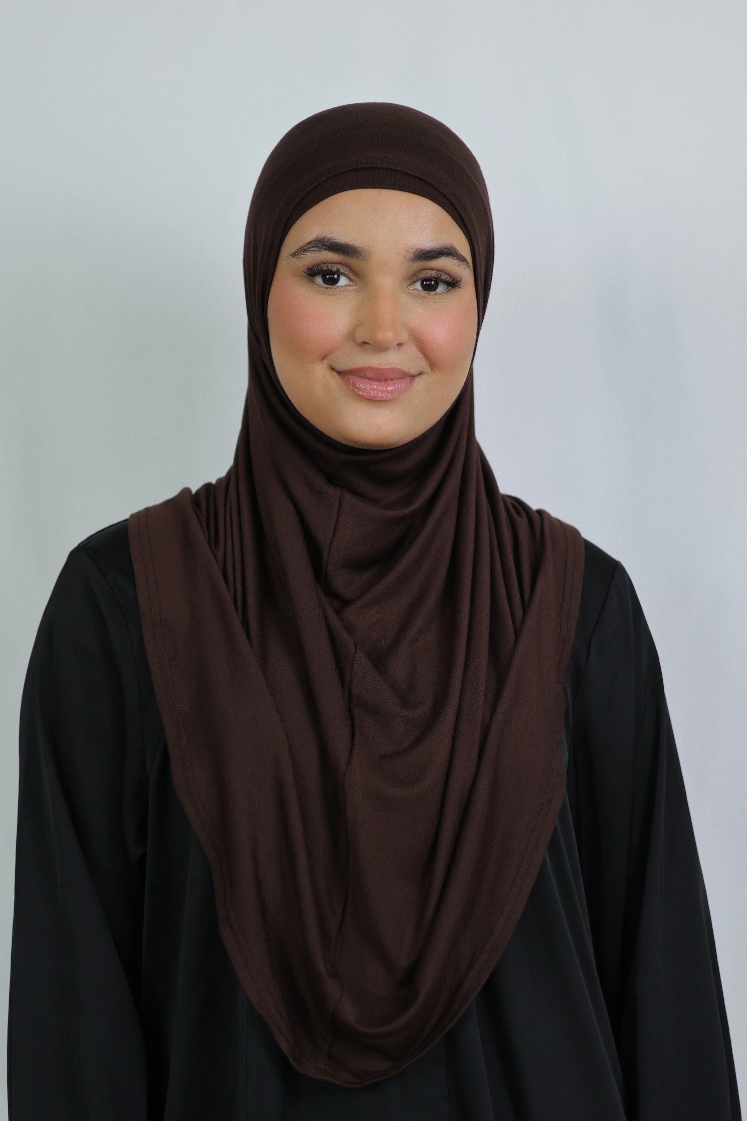 Premium Jersey Instant Khimar (Pecan) - Image 4