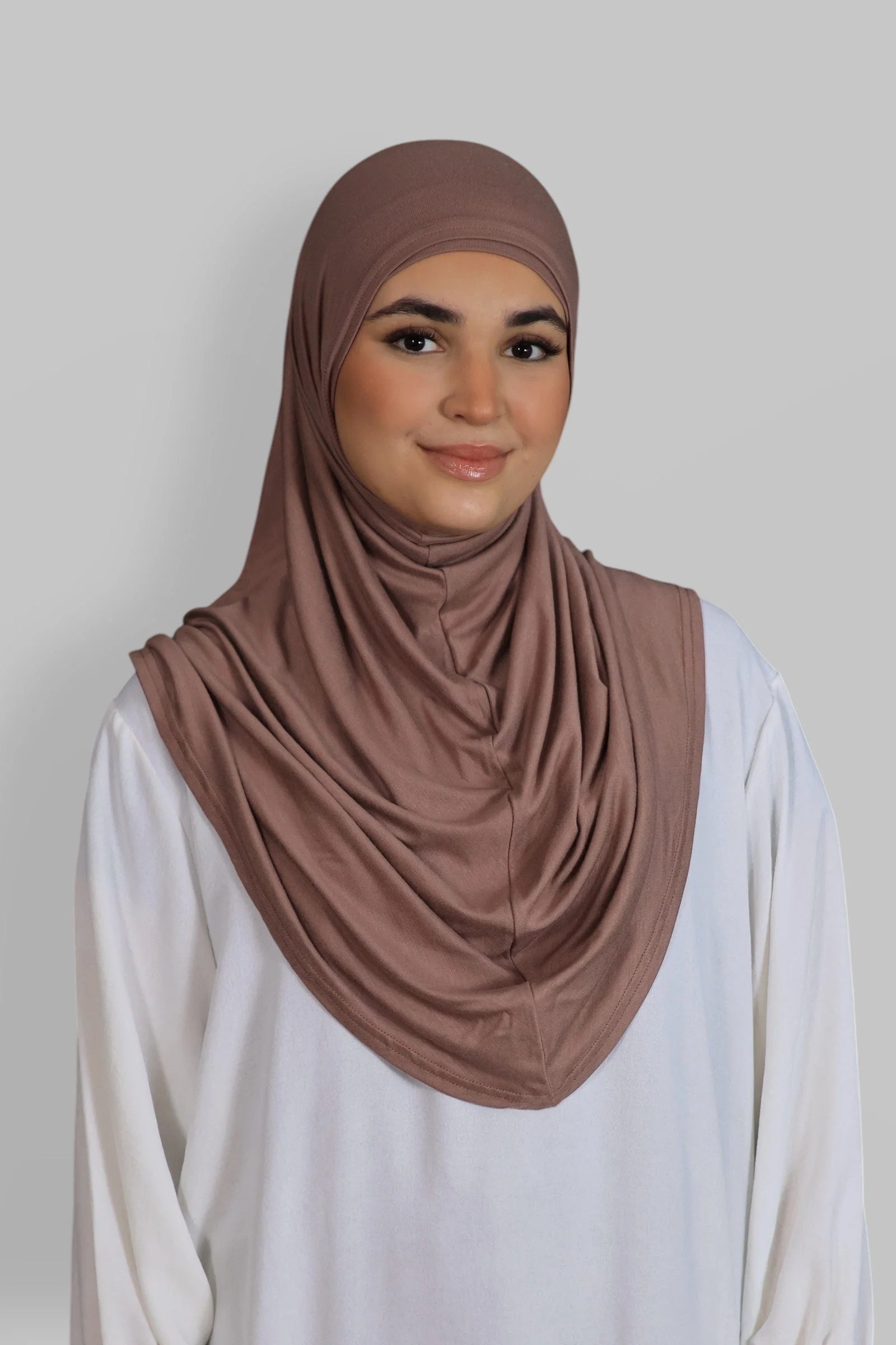 Premium Jersey Instant Khimar (Dusty Rosa)