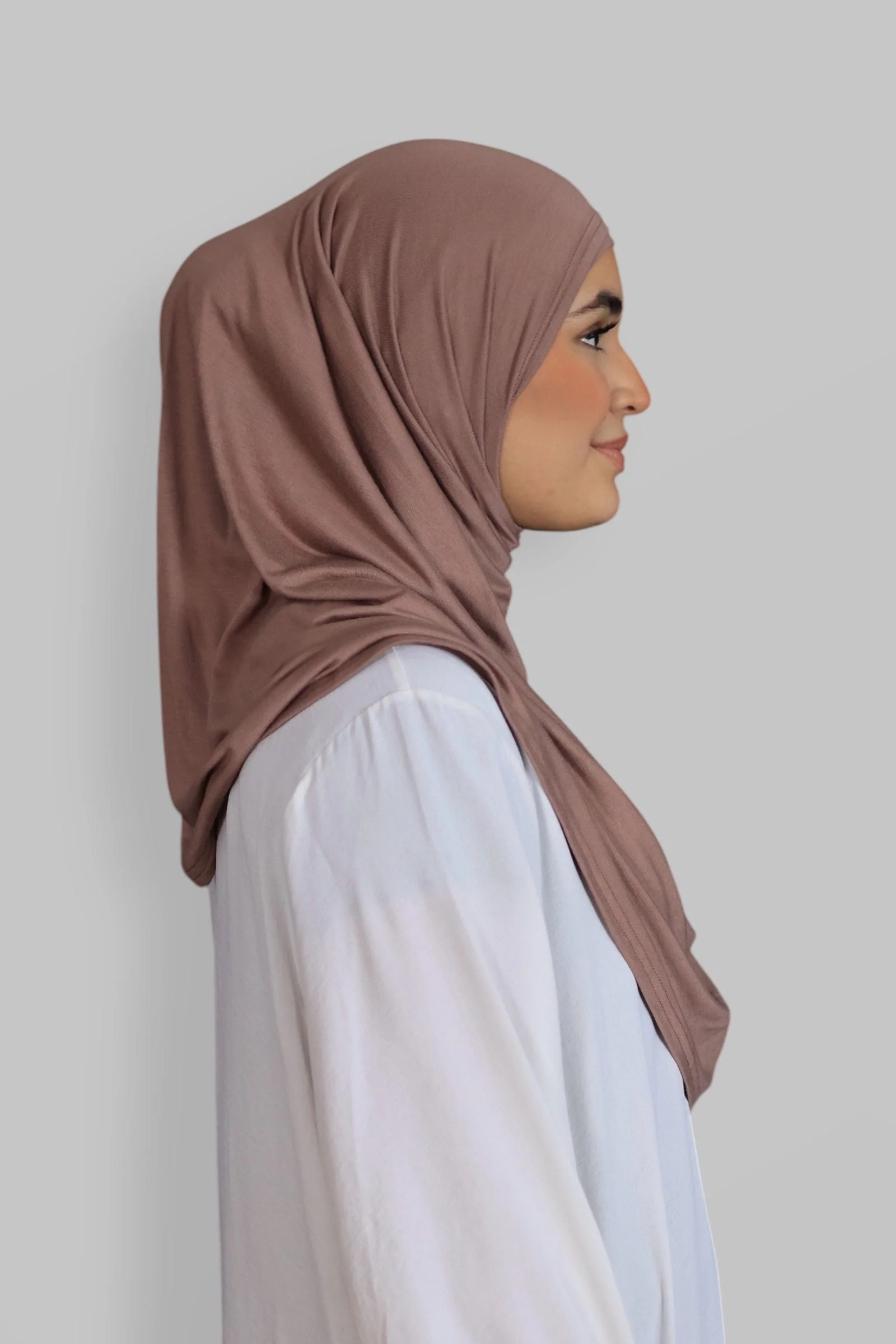 Premium Jersey Instant Khimar (Dusty Rosa) - Image 2