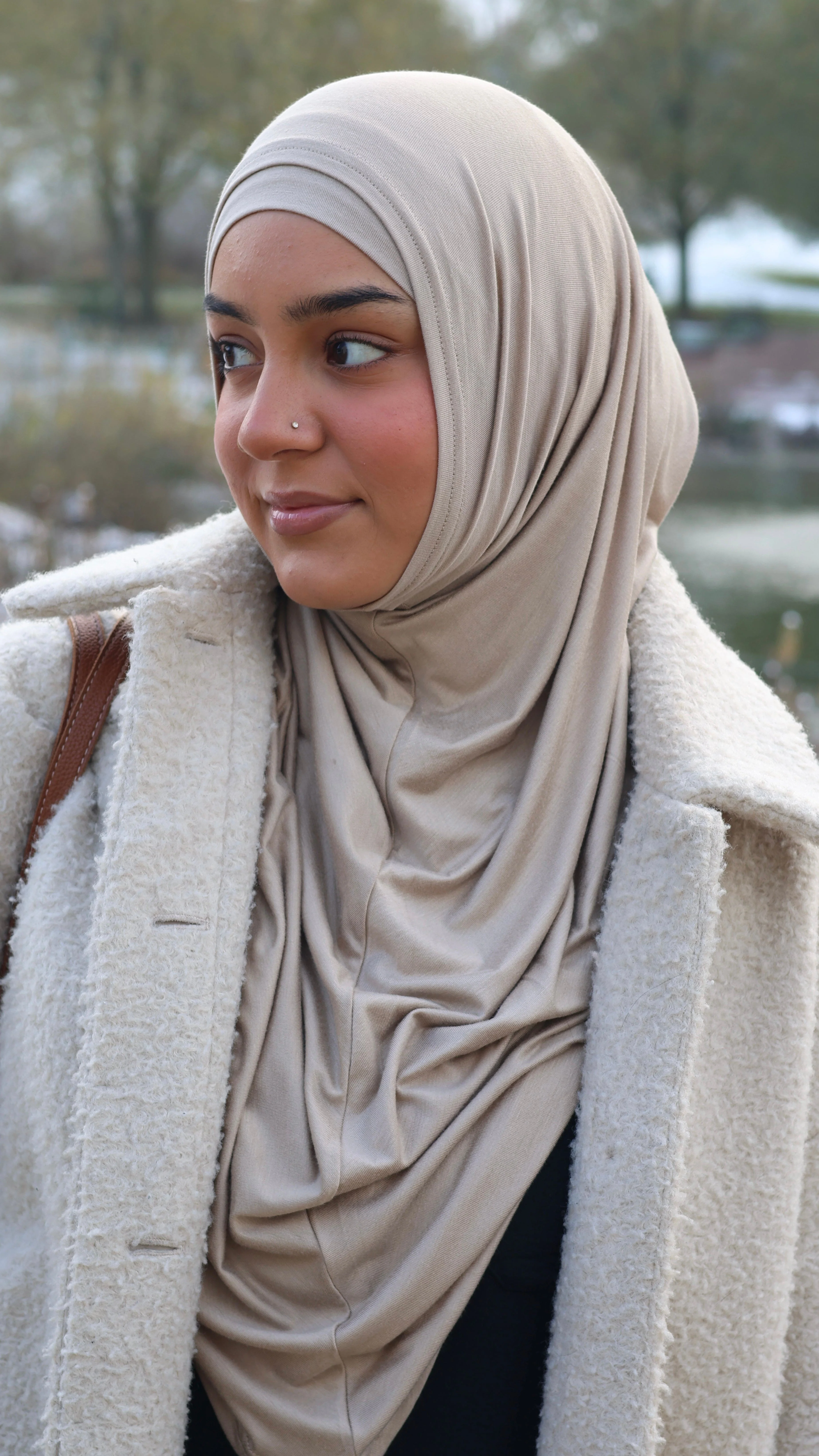 Premium Jersey Instant Khimar (Oat) - Image 4