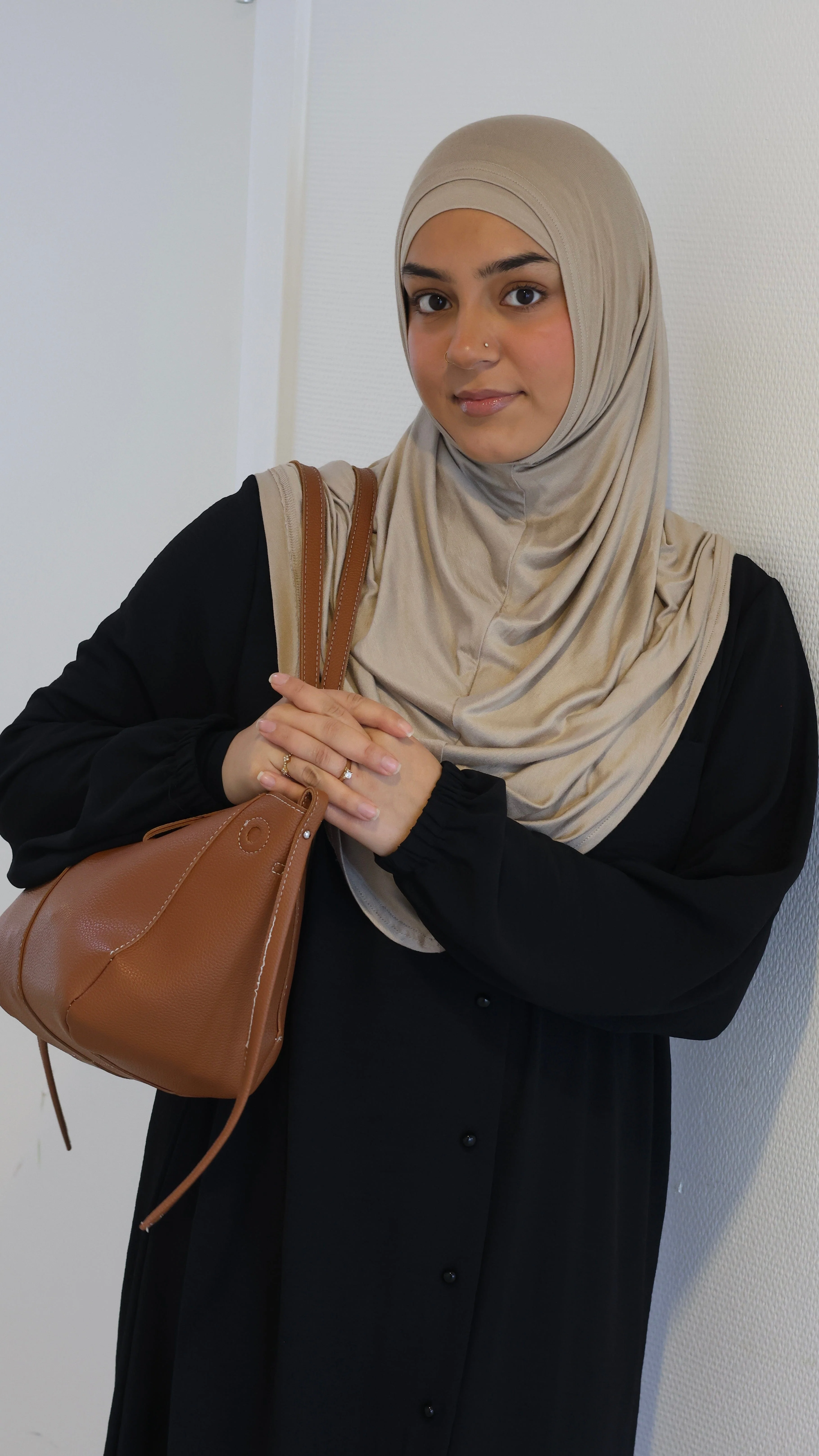 Premium Jersey Instant Khimar (Oat) - Image 5